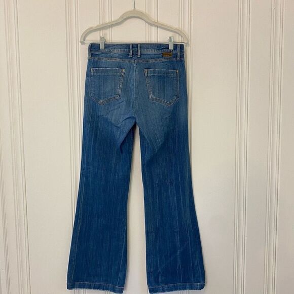 Goldsign Jeans "Wore" Blue Wide Leg Stretch Low Rise  Sz 28 - Picture 7 of 16
